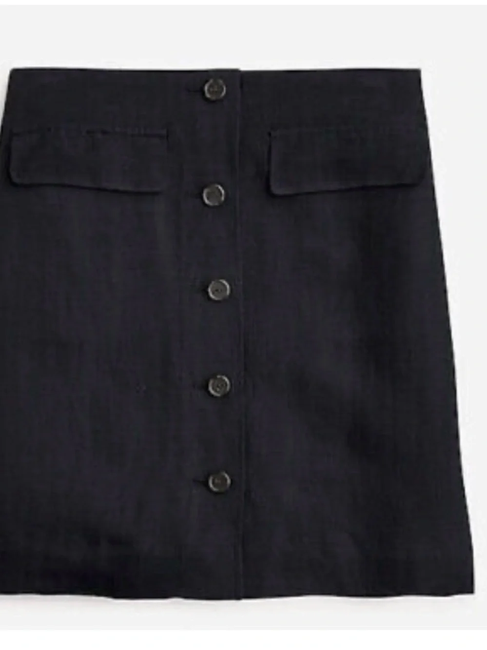 J.Crew Button-Front Black Mini Skirt Women